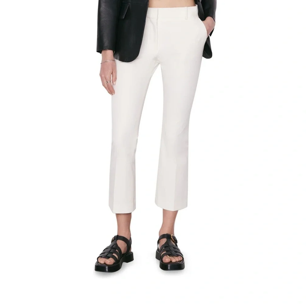NEW Frame Le Crop Mini Bootcut Trousers Blanc Size 8
